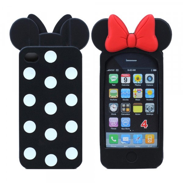 Wholesale iPhone 4S/4 3D Ribbon Bow Case (Black)